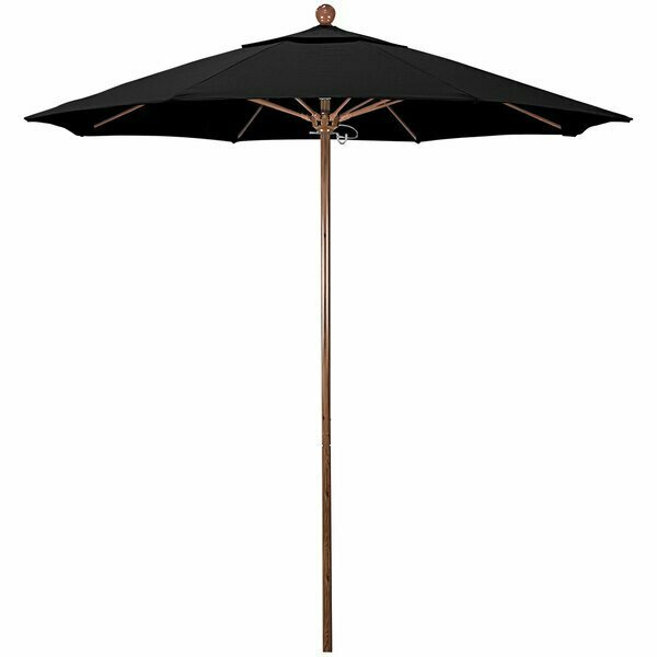 California Umbrella Venture Series 7.5'' Push Lift Umbrella with 1.5'' American Oak Aluminum Pole 222ALTO758BK